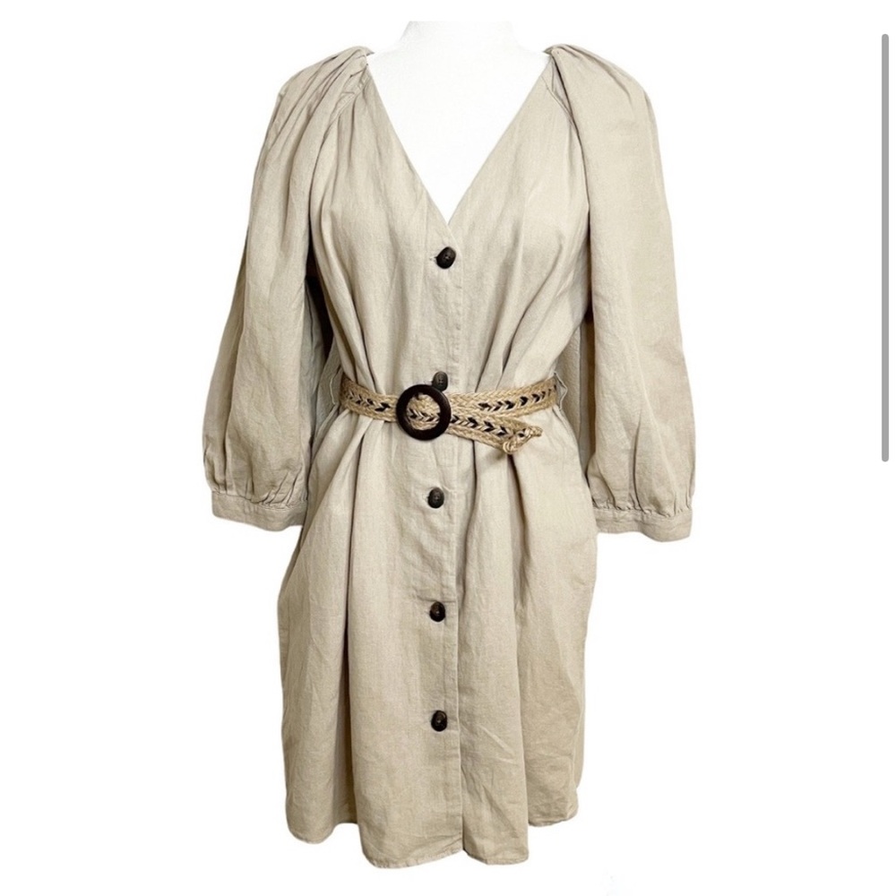 Zara Rustic Linen Dress - Picture 2 of 12